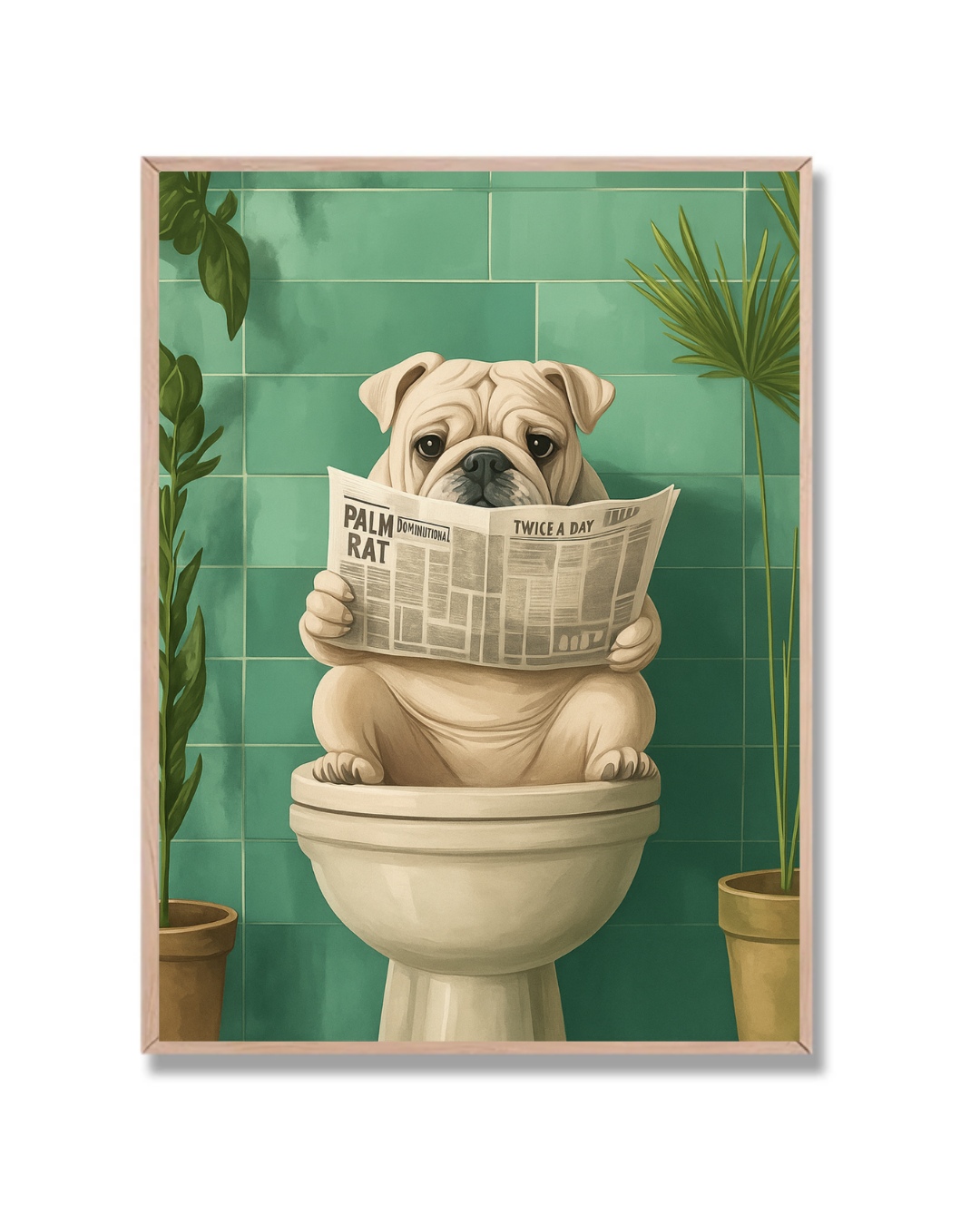 Bulldog en el baño