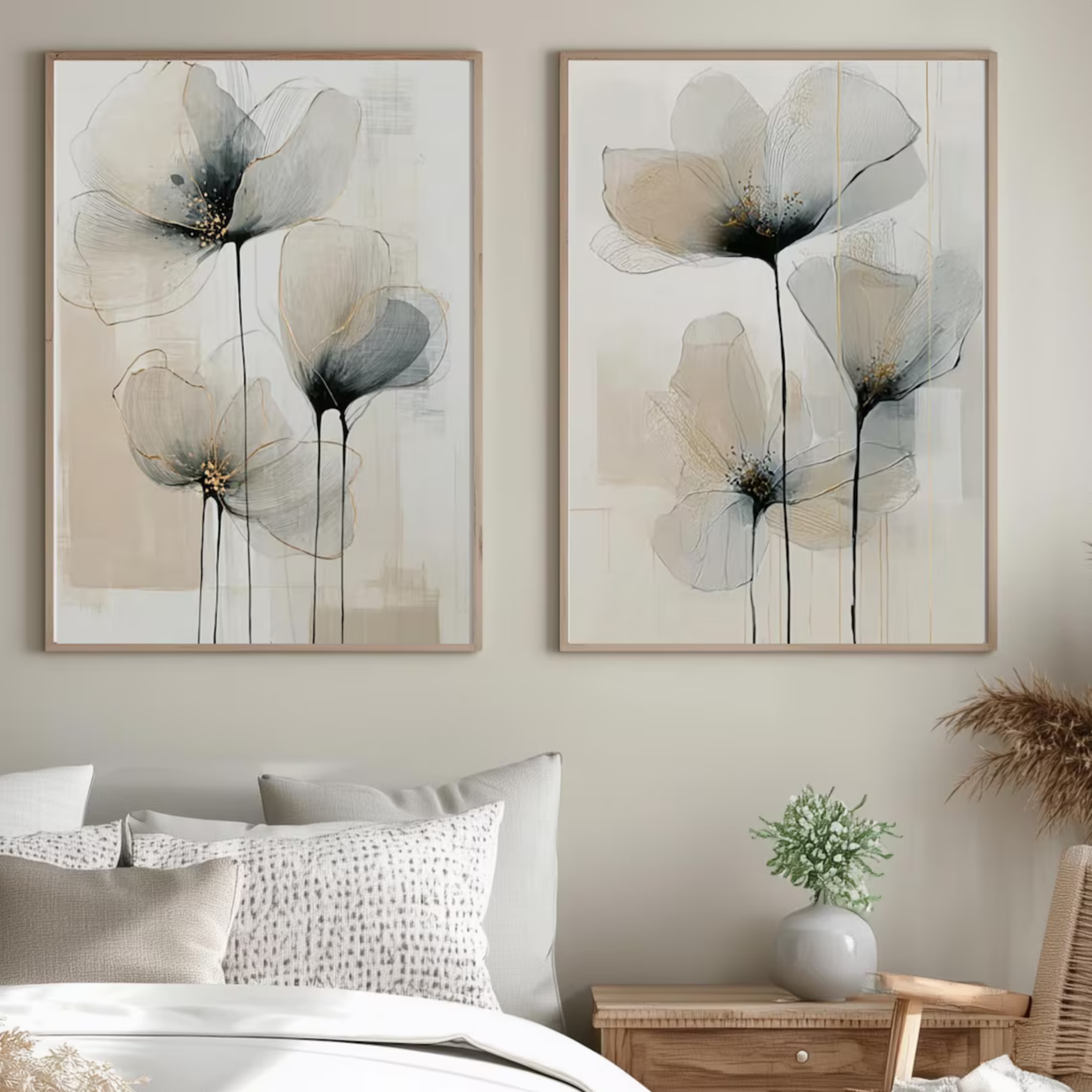 Set de 2 Amapolas en Tinta
