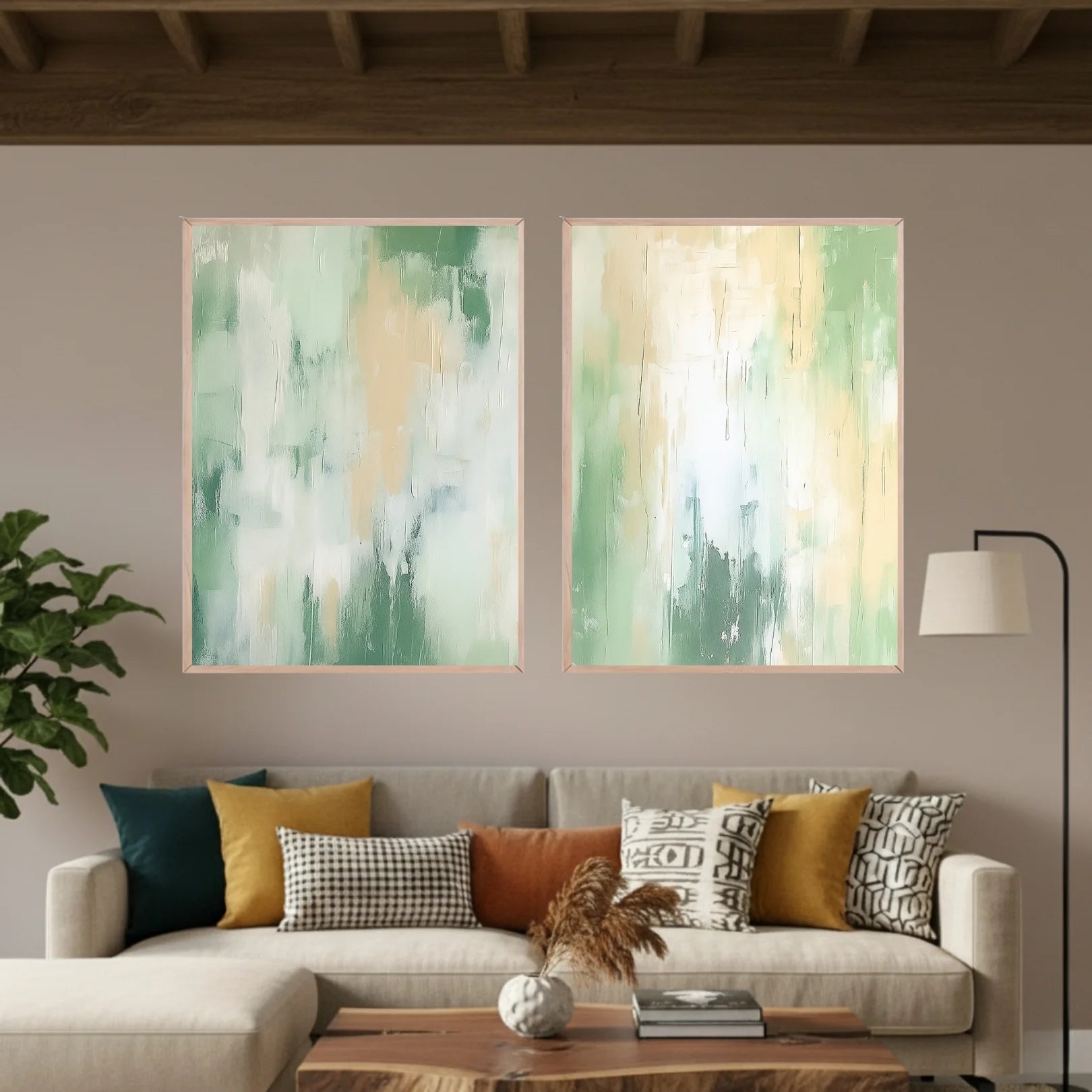 Set de 2 Verde Abstracto #3