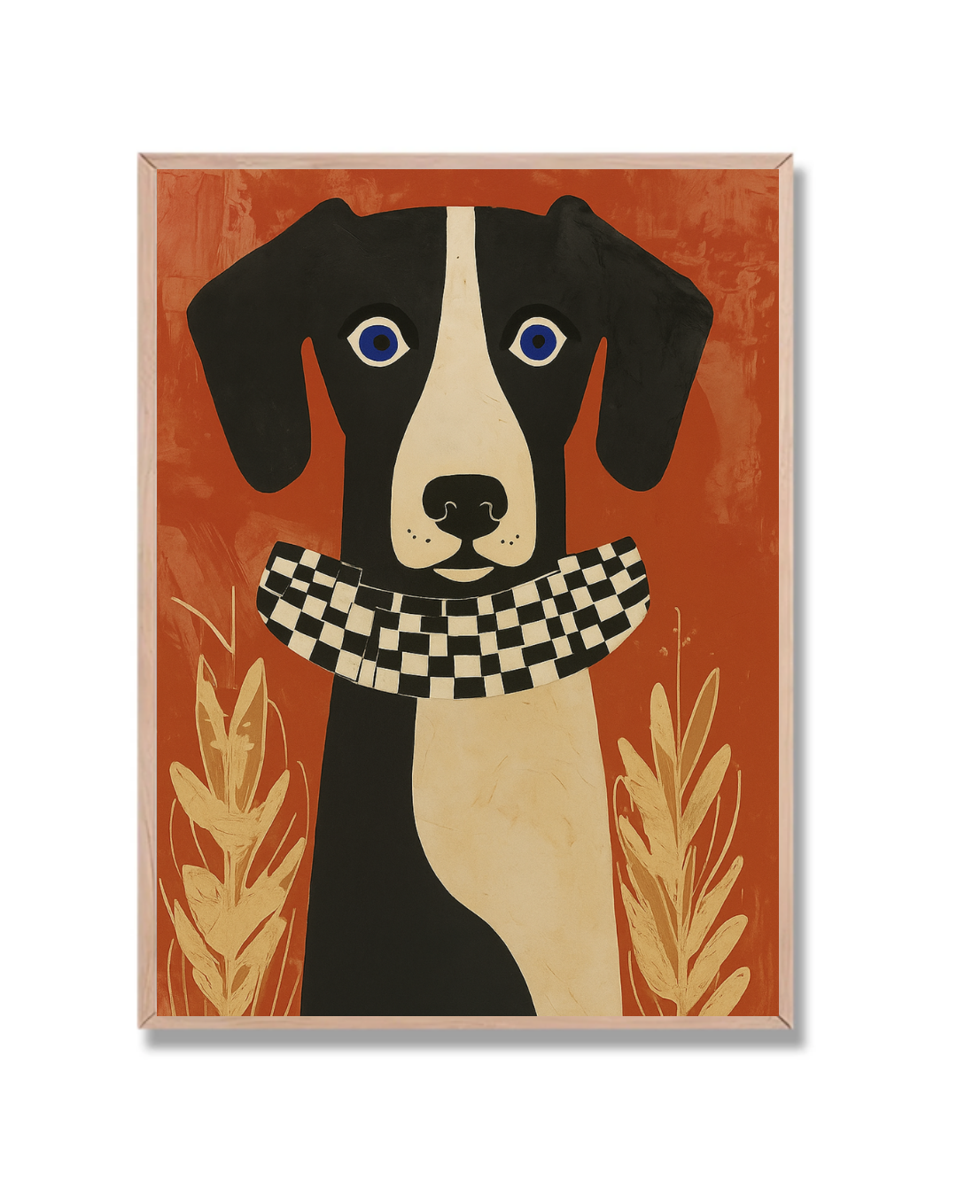 Perro con bufanda a cuadros