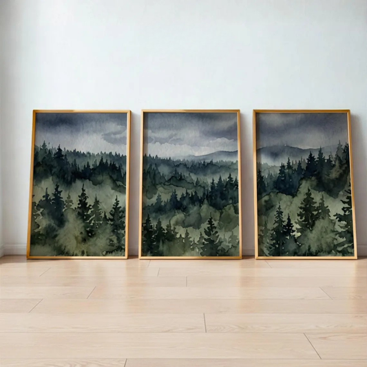 Set de 3 Bosque entre Niebla