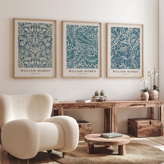 Set de 3 William Morris Azul