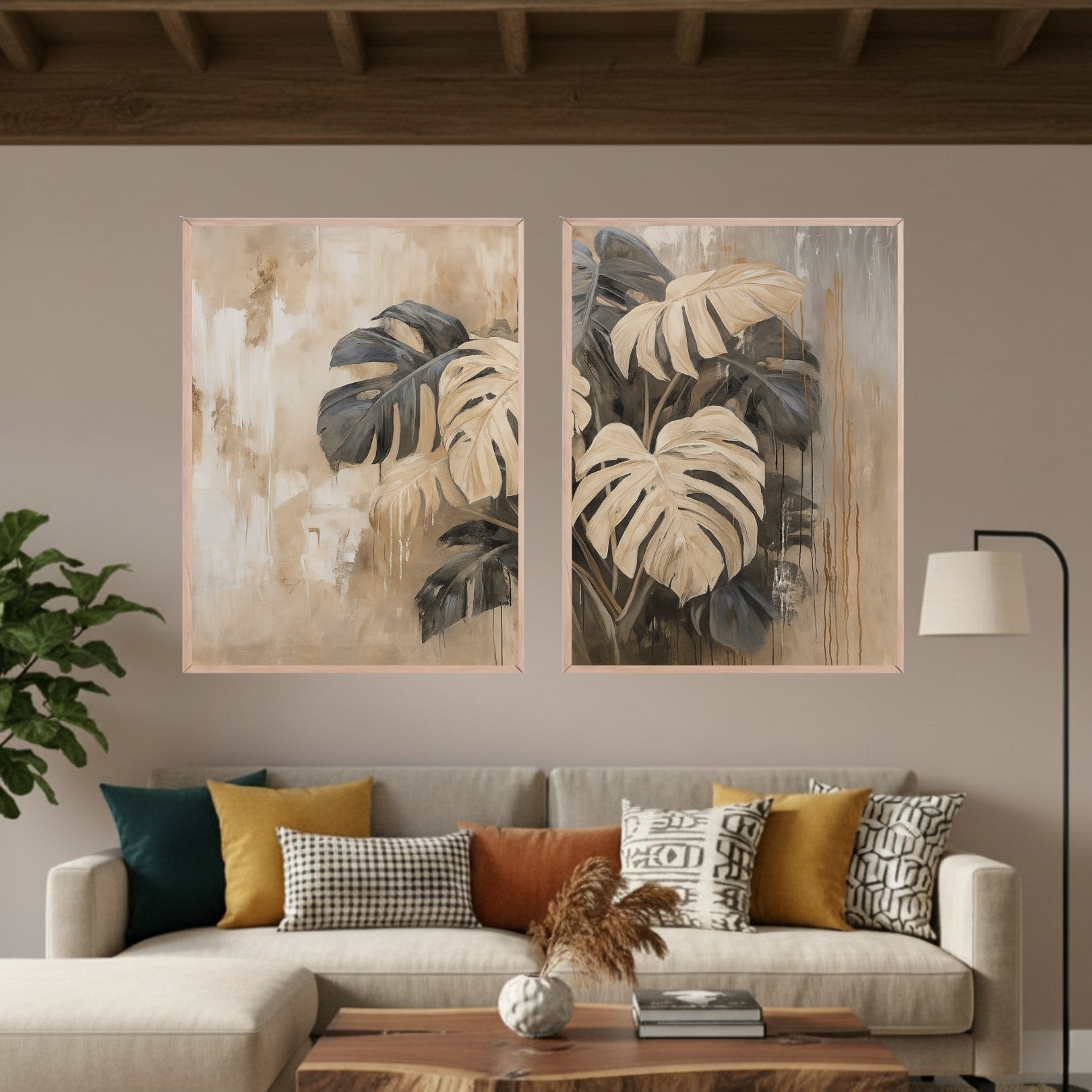 Set de 2 Hojas Monstera