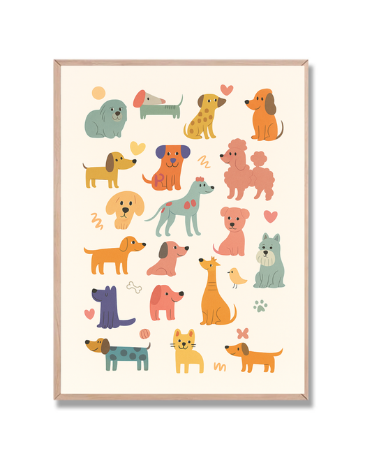 Perros coloridos y felices