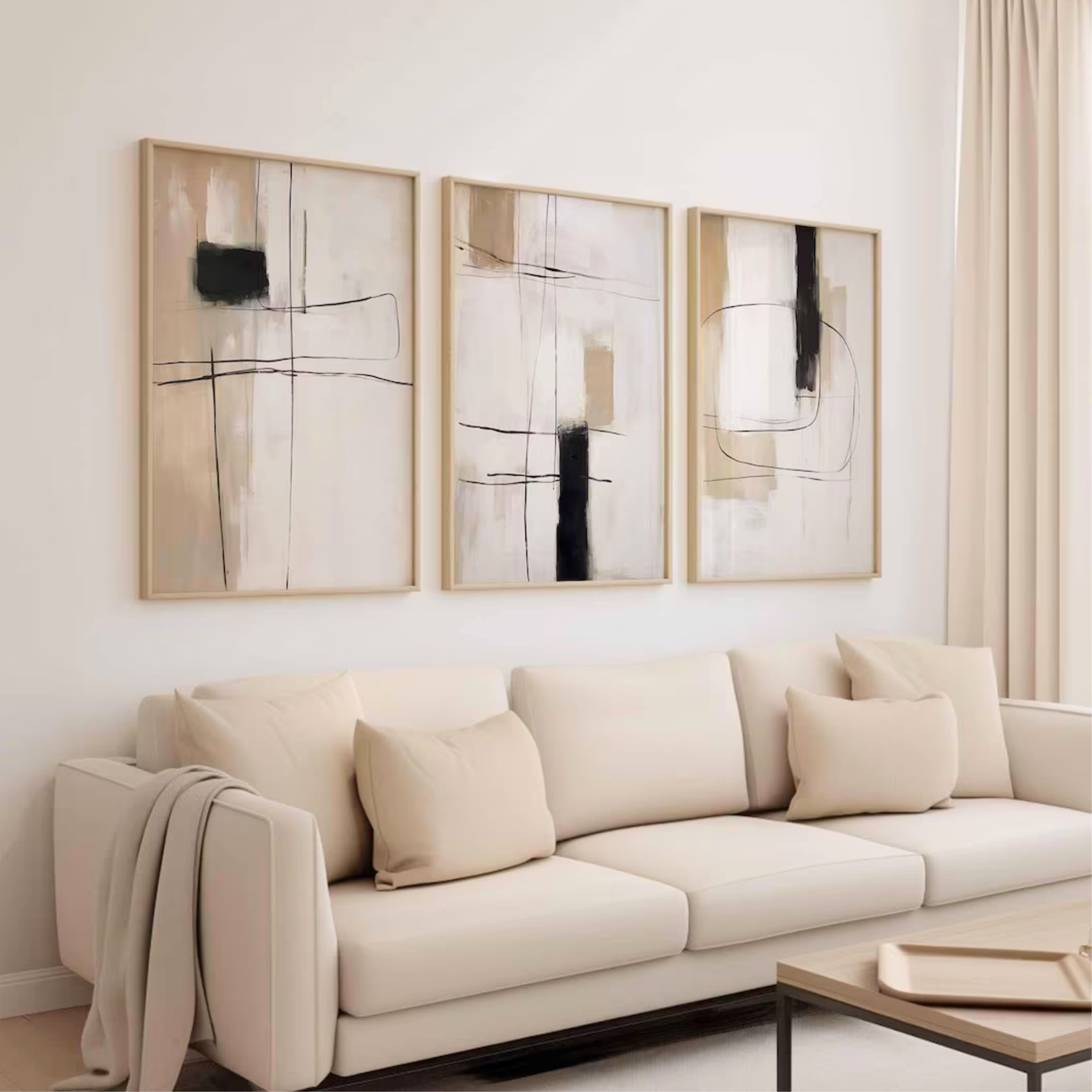 Set de 3 Beige y Carbón
