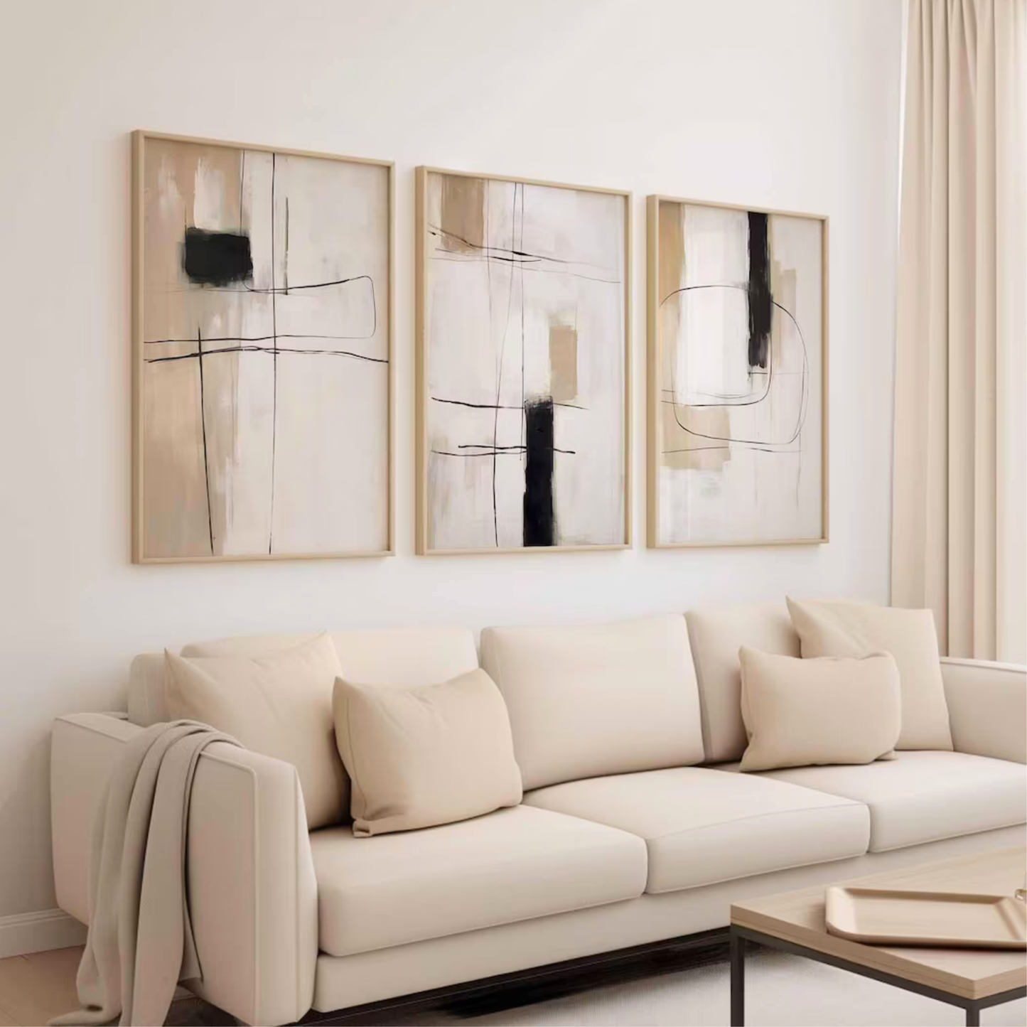 Set de 3 Beige y Carbón