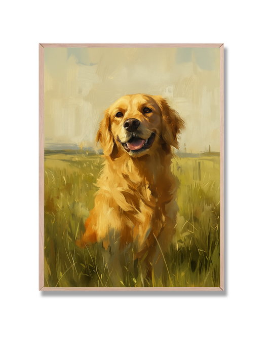 Golden en campo soleado