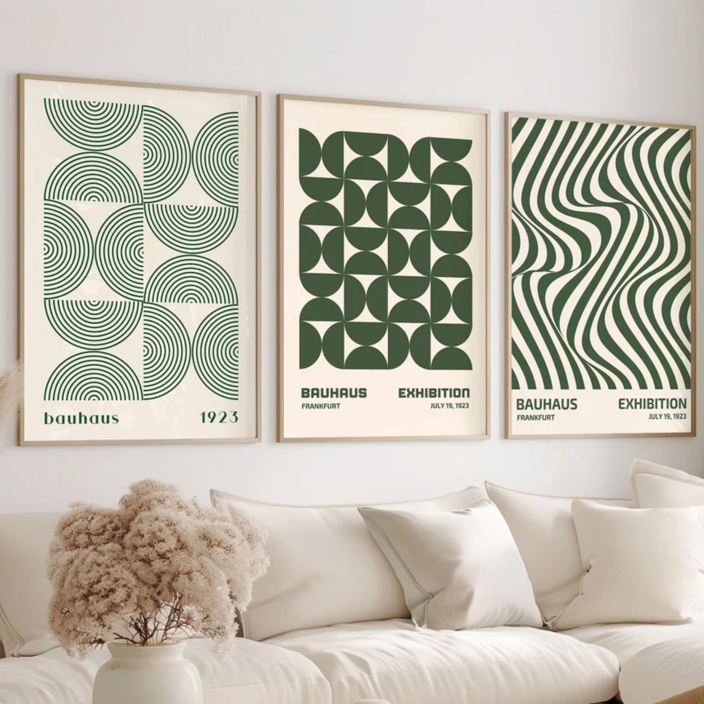 Set de 3 Bauhaus Verde Geométrico