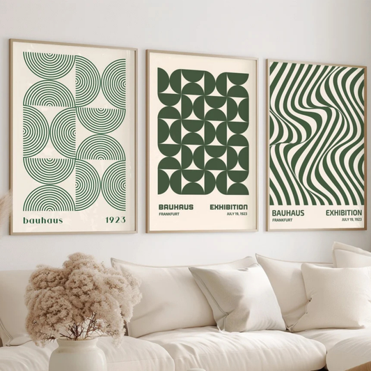 Set de 3 Bauhaus Verde Geométrico
