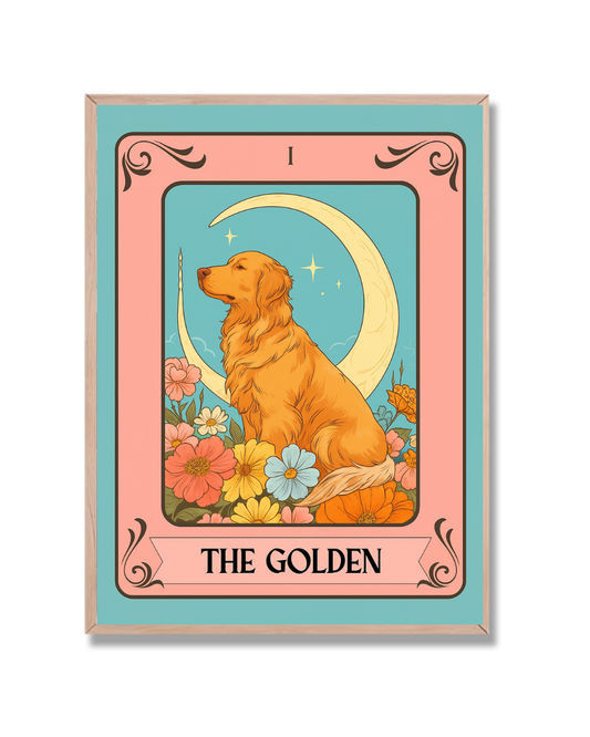 Golden con luna y flores