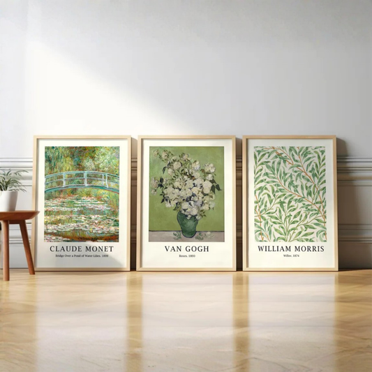 Set de 3 Monet Van Gogh Morris