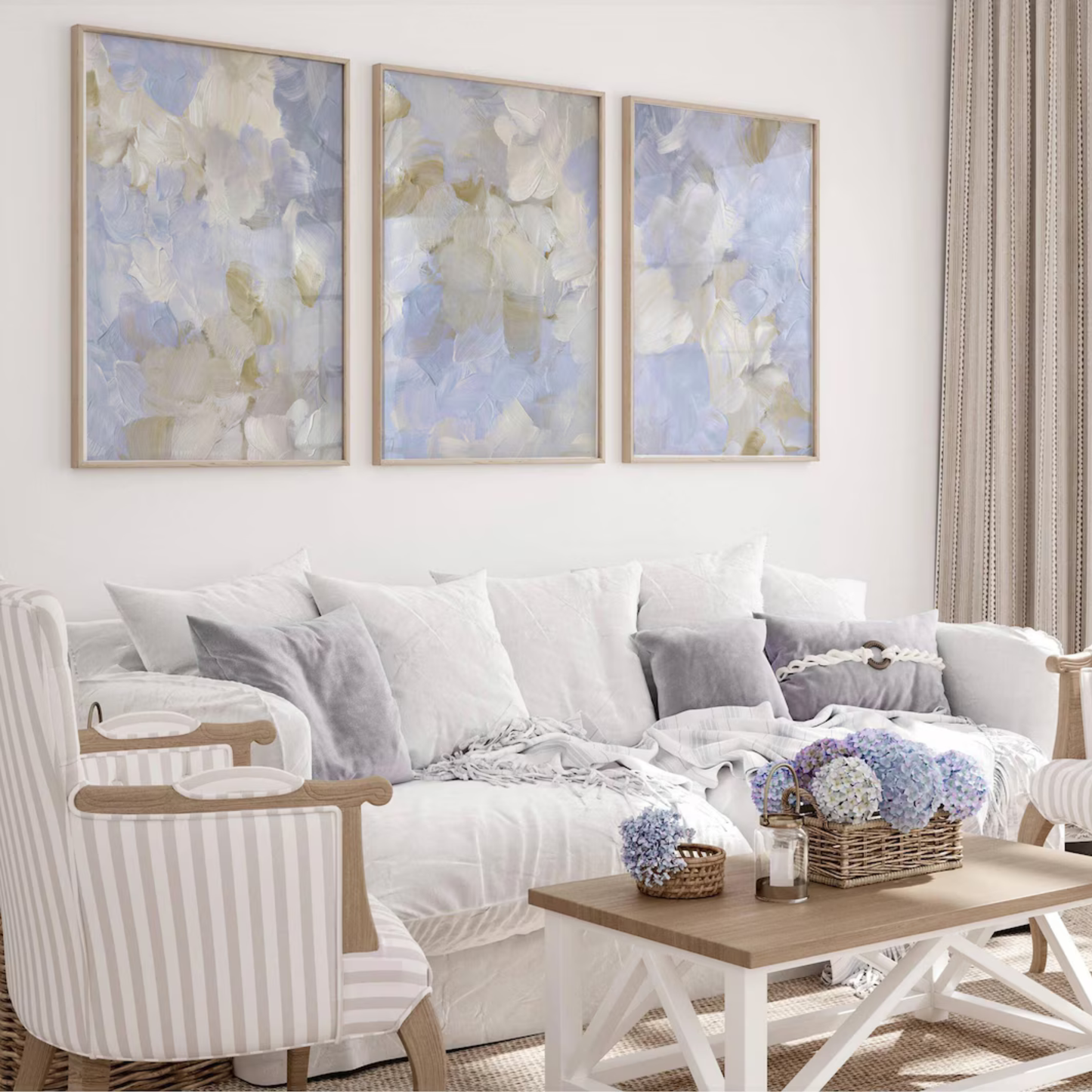 Set de 3 Flores Azul Lavanda