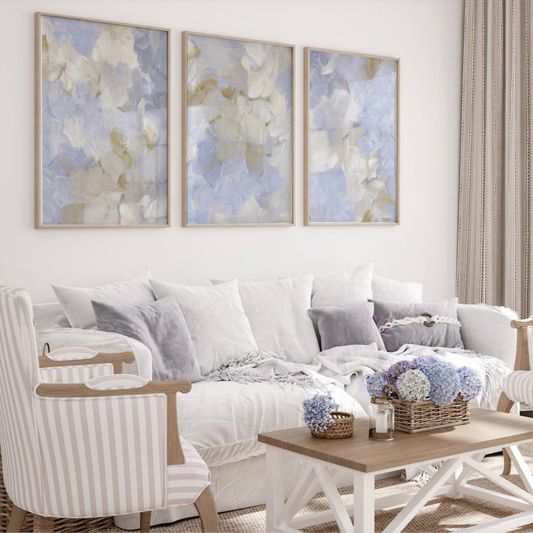 Set de 3 Flores Azul Lavanda