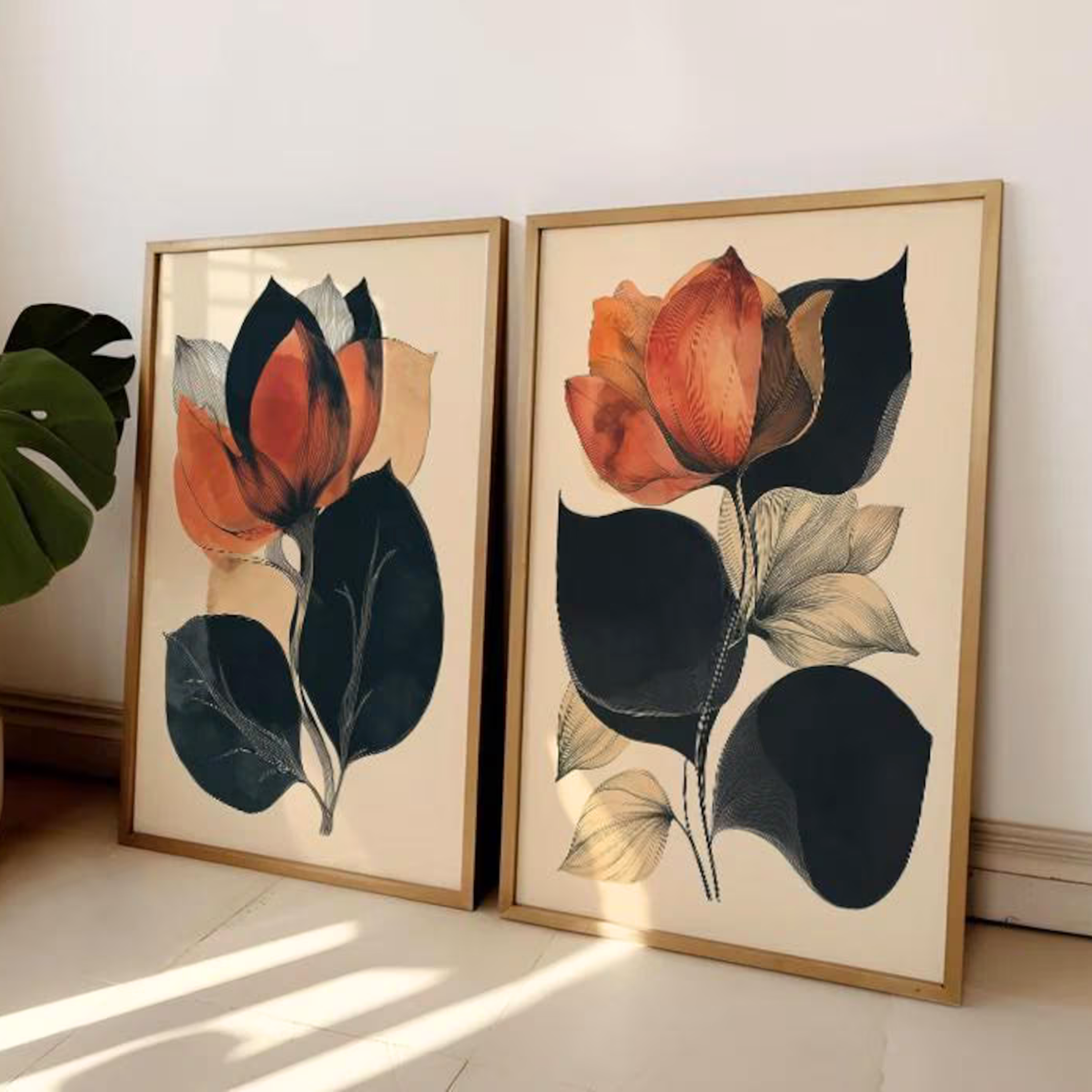 Set de 2 Tulipanes Terracota