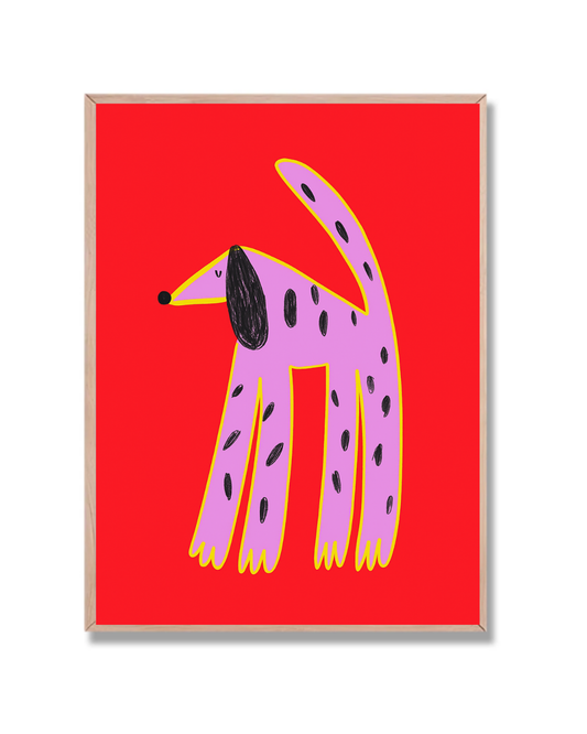 Perro lila con manchas