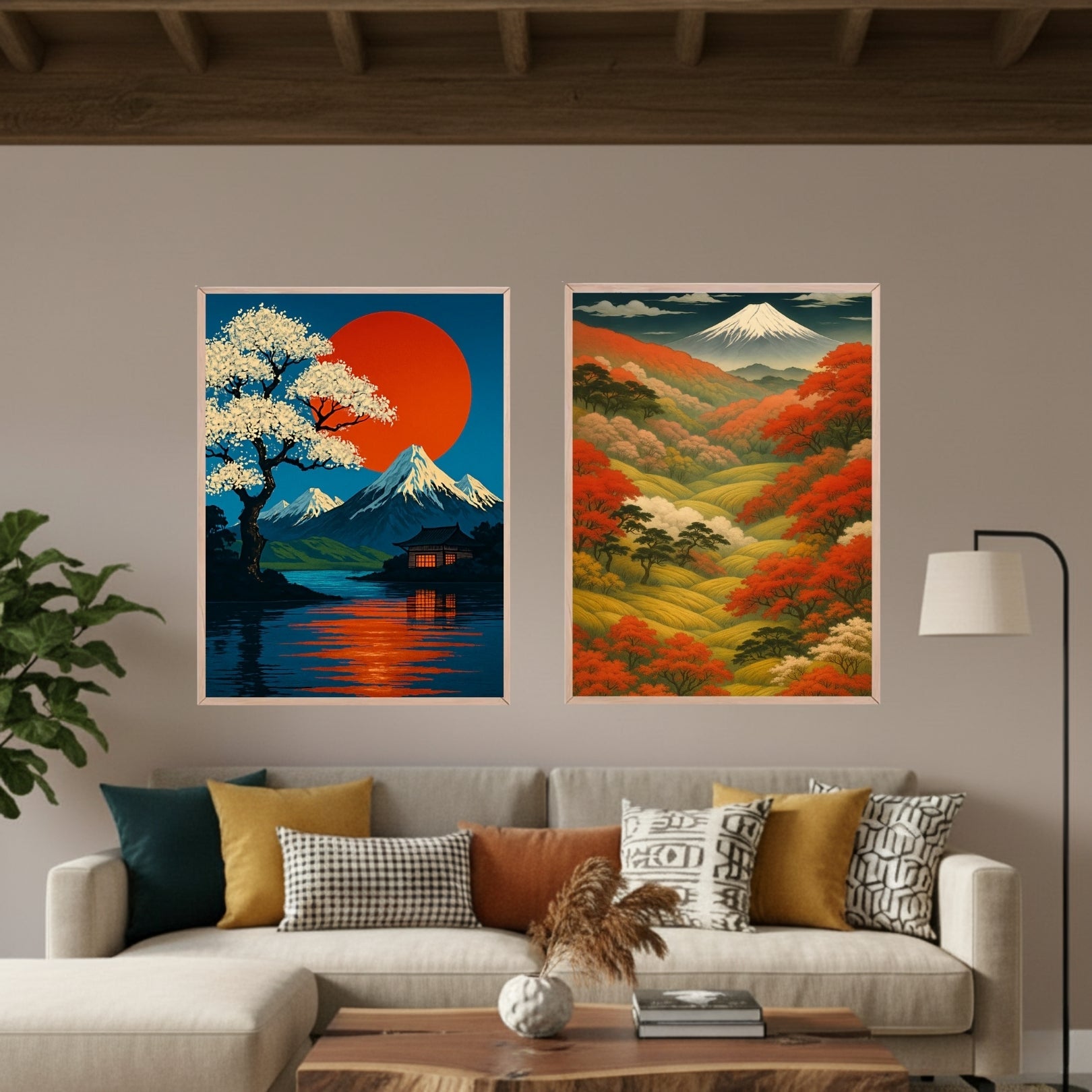 Set de 2 Paisaje Japonés