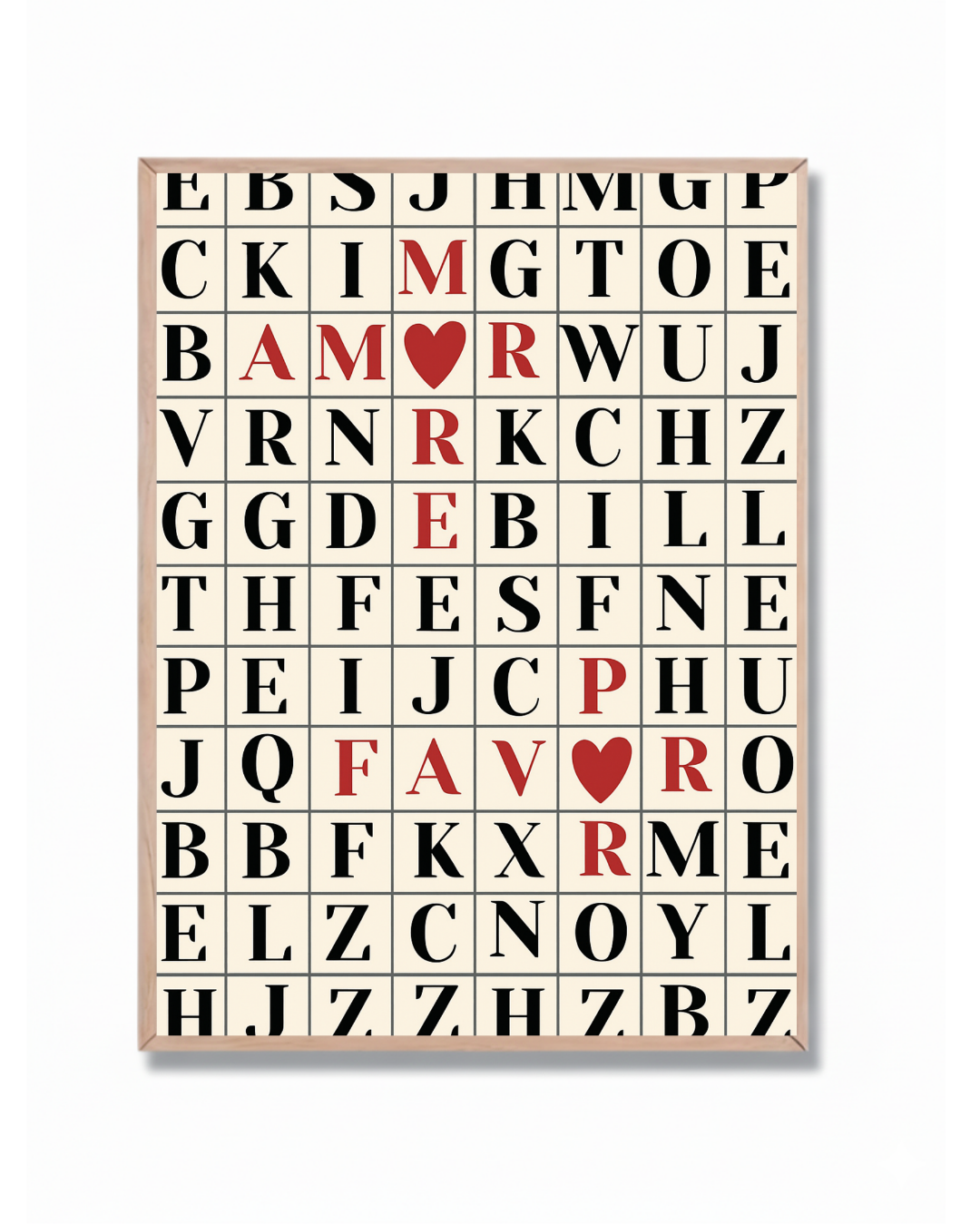 Sopa de letras del amor