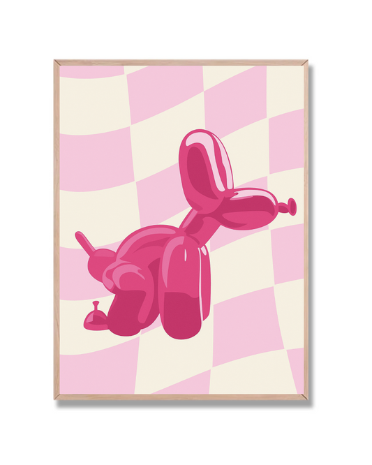 Perro globo rosa