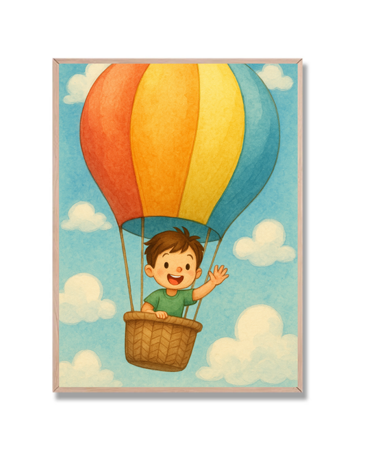 Niño en globo