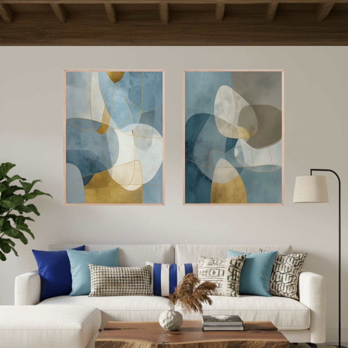 Set de 2 Abstracto Azul