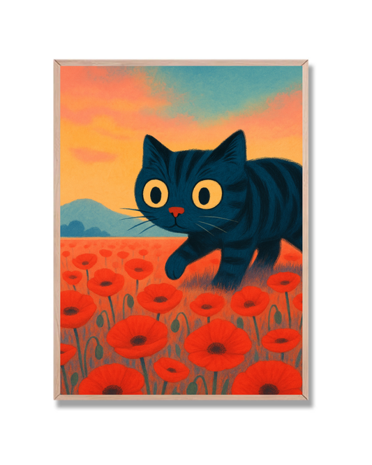 Gato entre flores