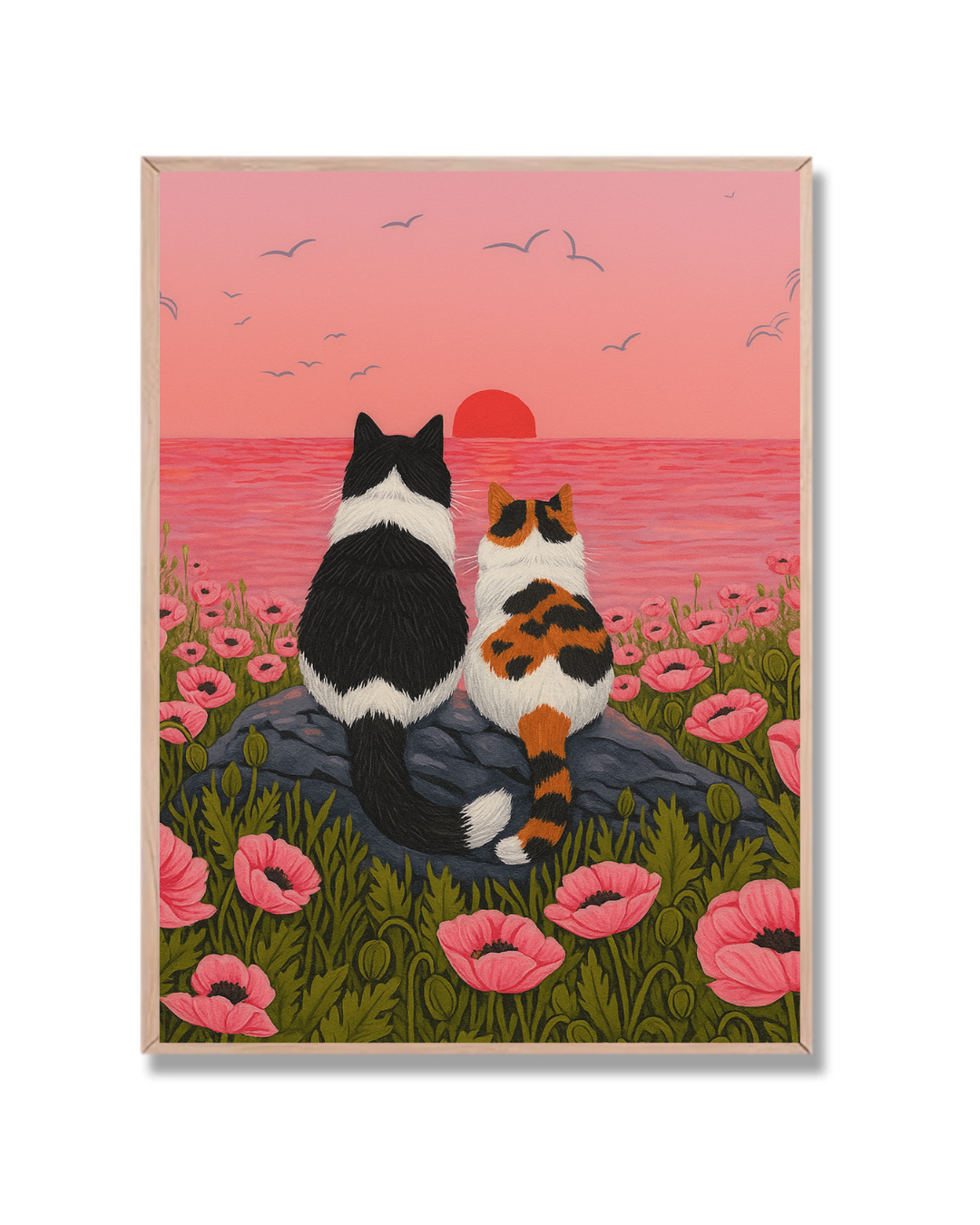 Gatos en el atardecer