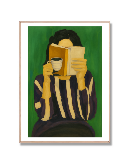 Mujer, Libro y Café