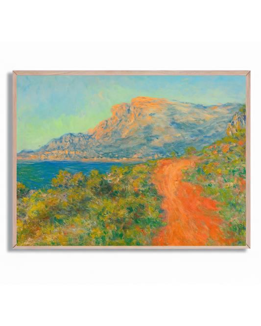 Montaña impresionista al atardecer