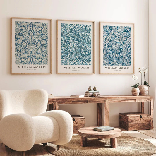 Set de 3 William Morris Índigo