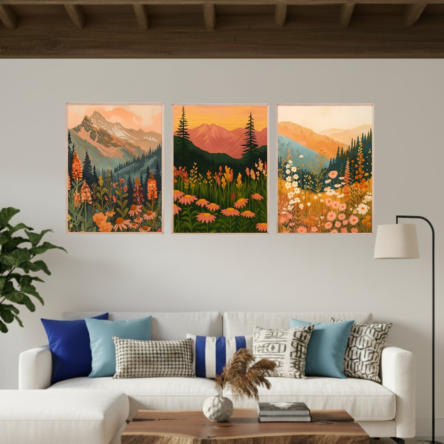 Set de 3 Flores y Montañas