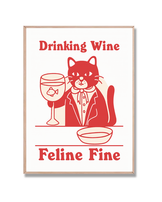 Gato Drinking Wine