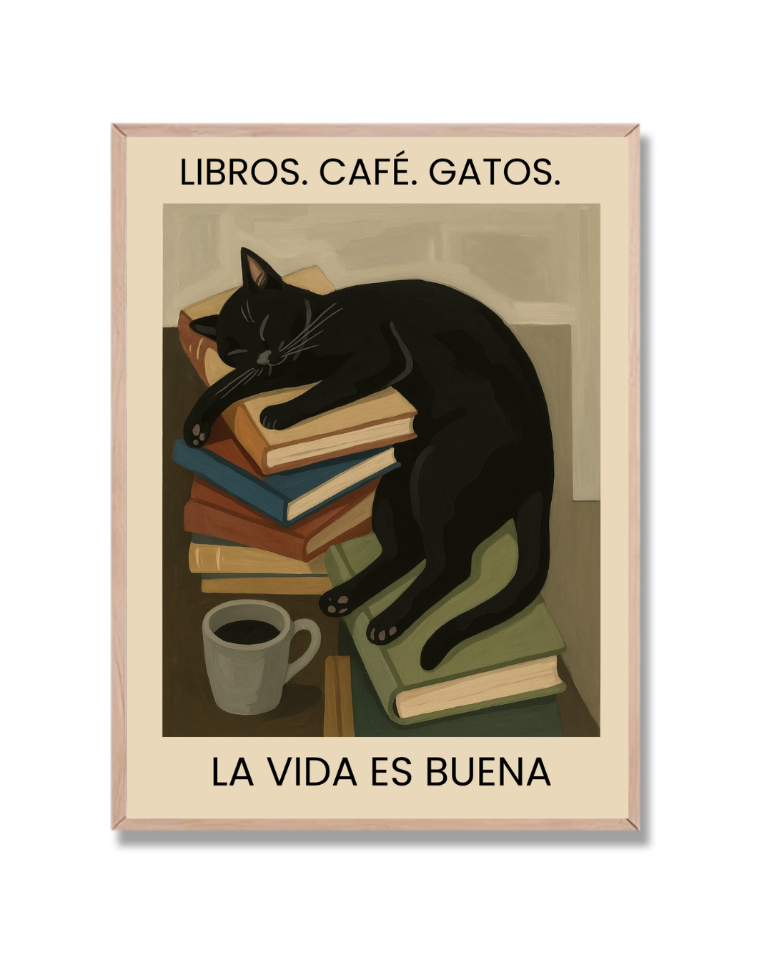 Libros. Café. Gatos