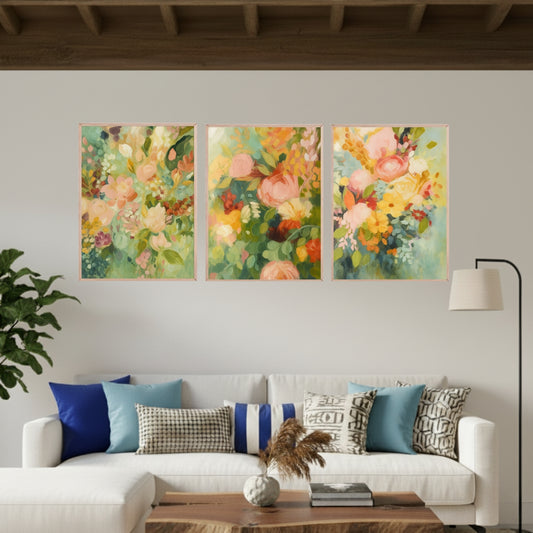 Set de 3 Flores Abstractas #1