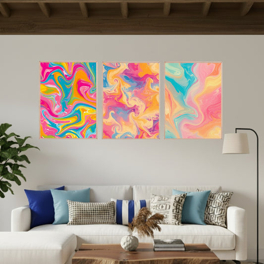 Set de 3 Abstracto Fluido