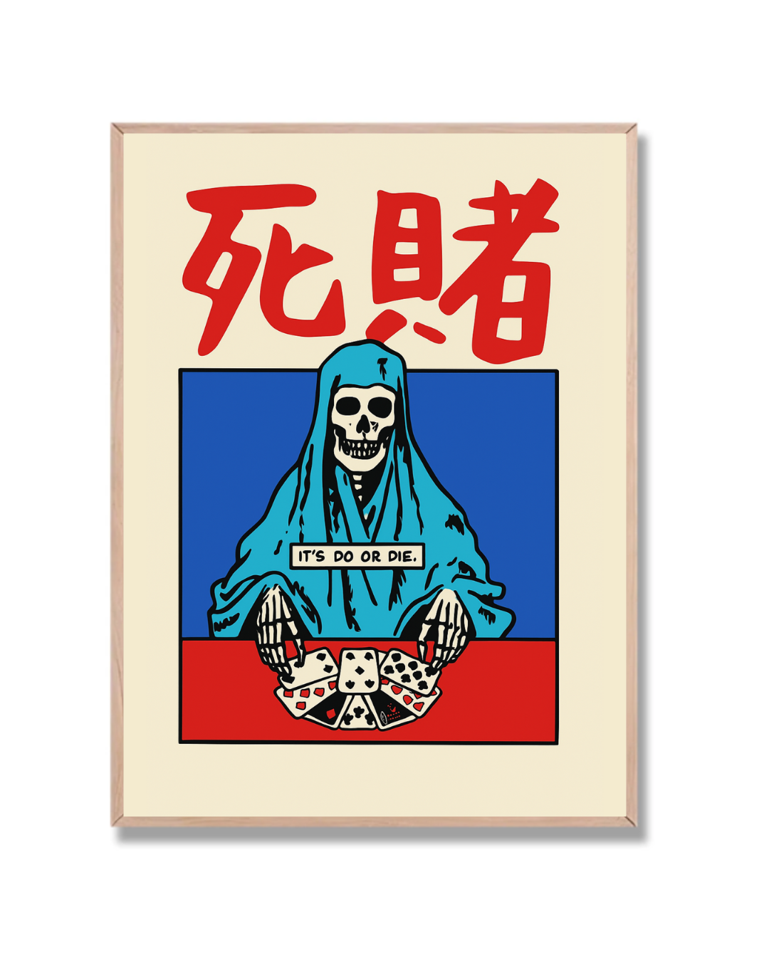 Esqueleto con cartas