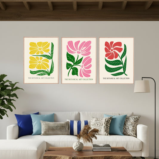 Set de 3 Flores Gráficas