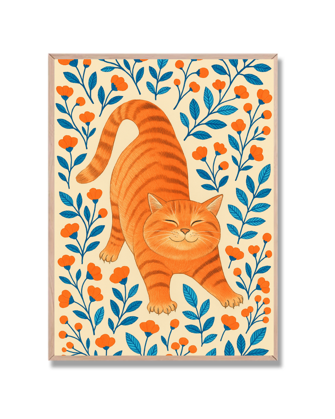 Gato Naranja Flores