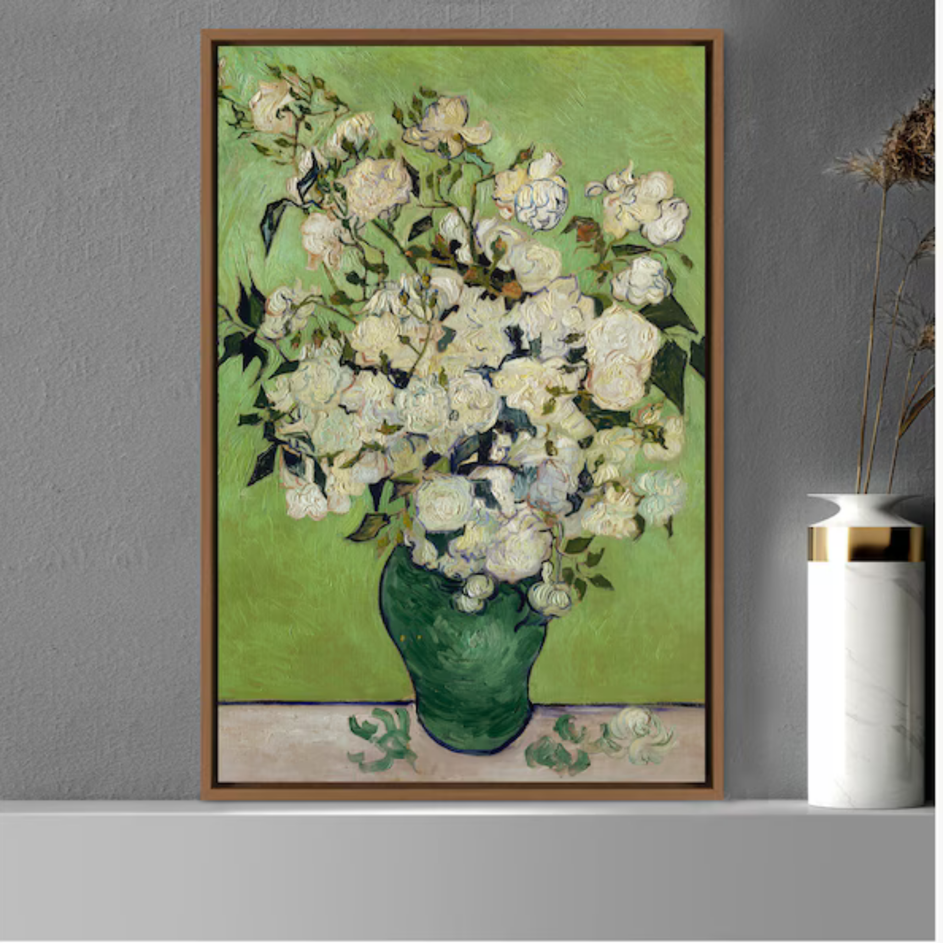 Individual Rosas sobre Verde