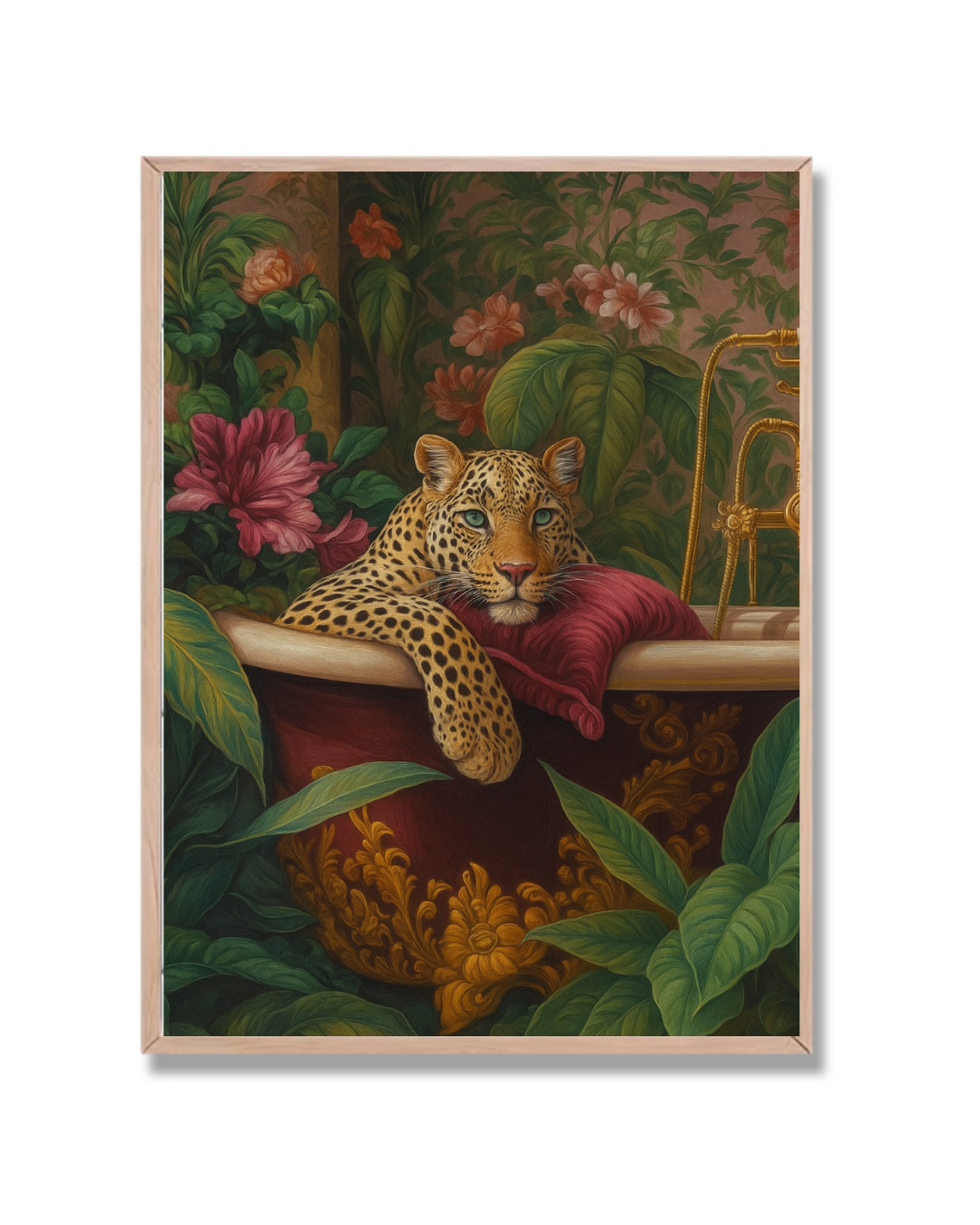 Leopardo en bañera