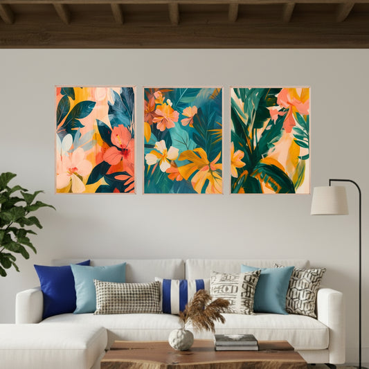Set de 3 Flores del Trópico