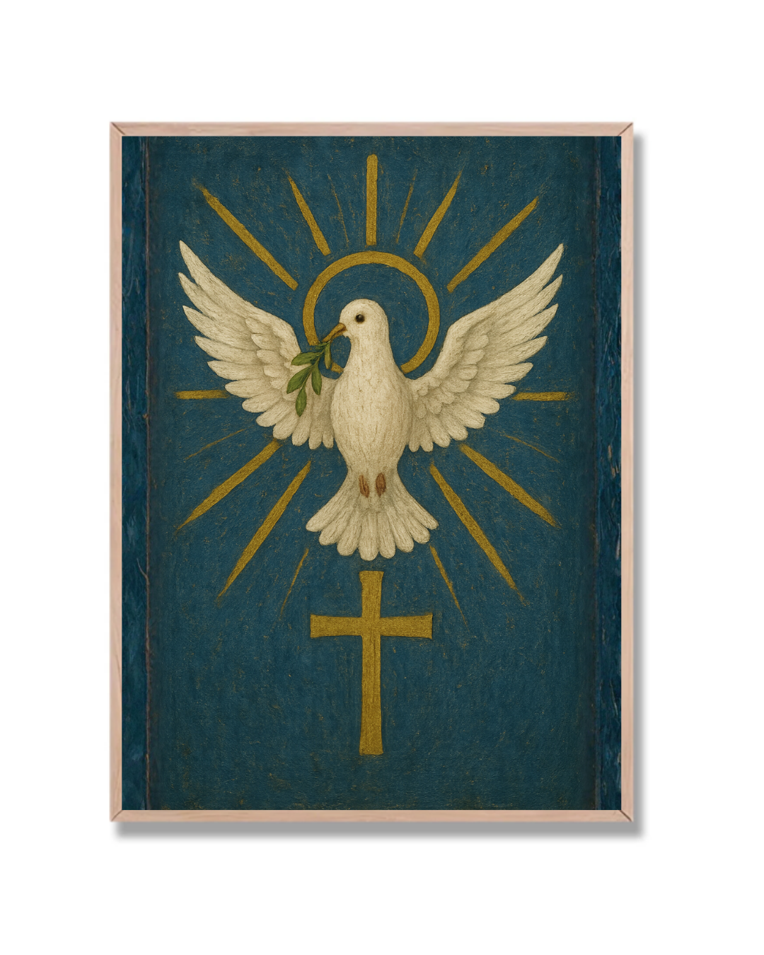 Paloma de la paz y cruz