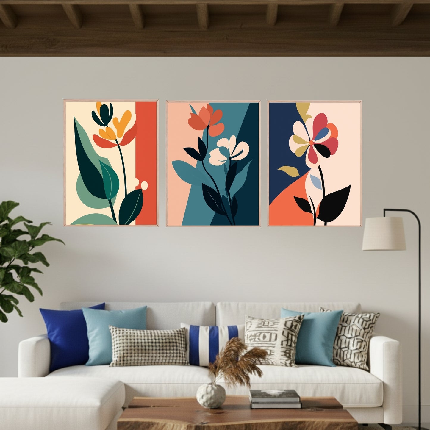 Set de 3 Flores Abstractas #2