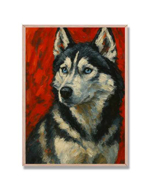 Perro Siberiano Óleo