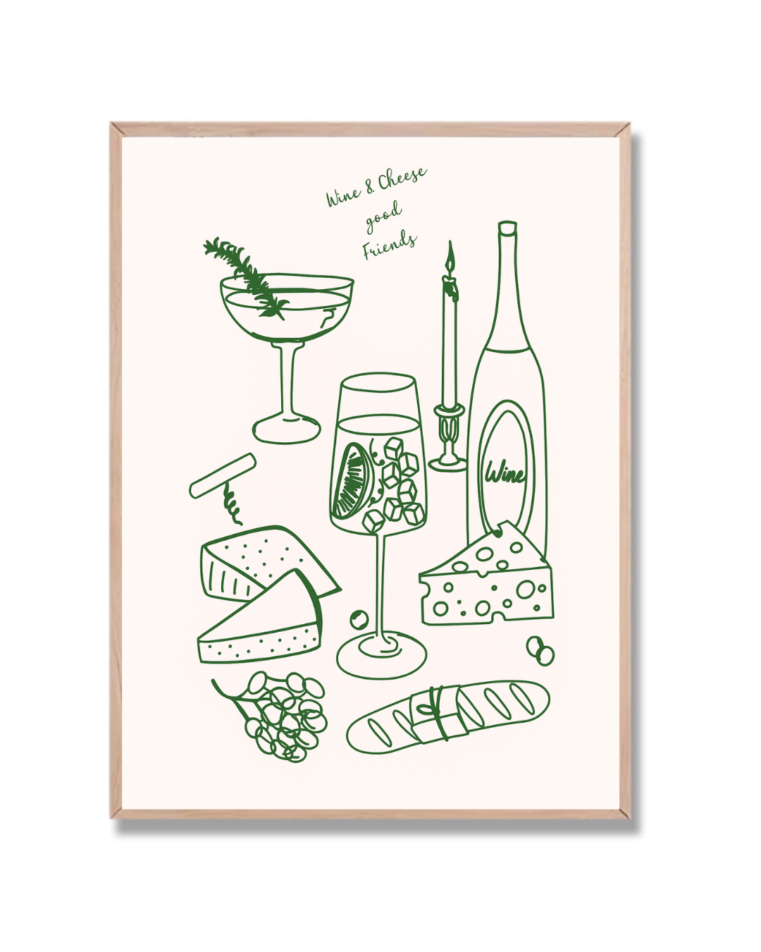 Picada con vino y queso