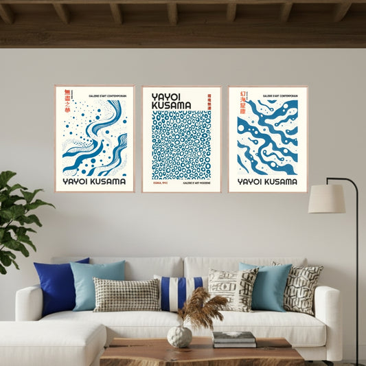 Set de 3 Yayoi Kusama Azul