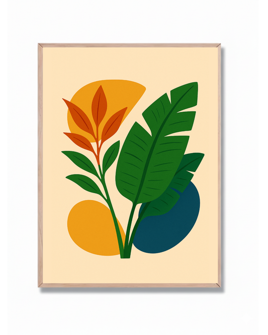 Hojas Tropicales Abstractas