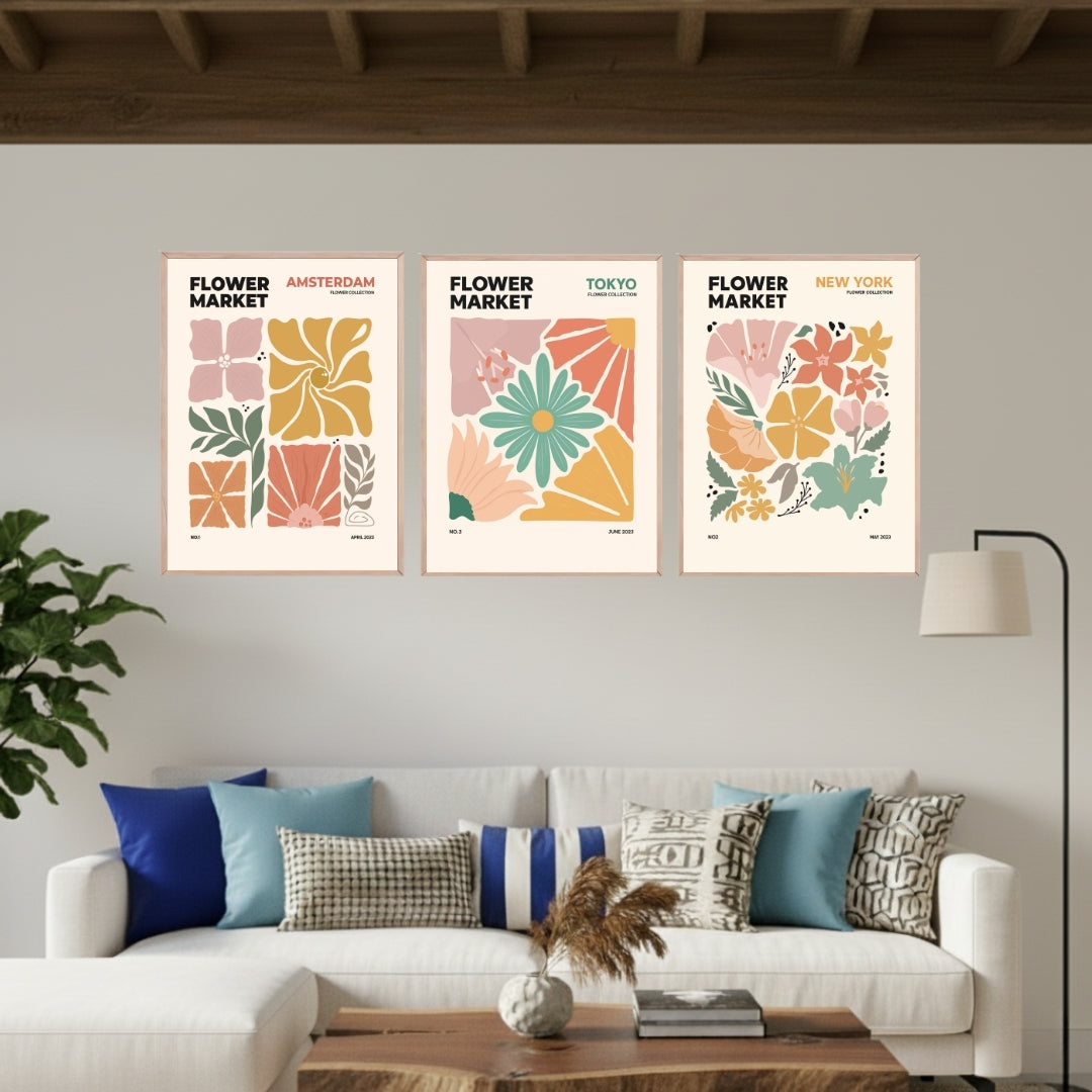 Set de 3 Flower Market Pastel