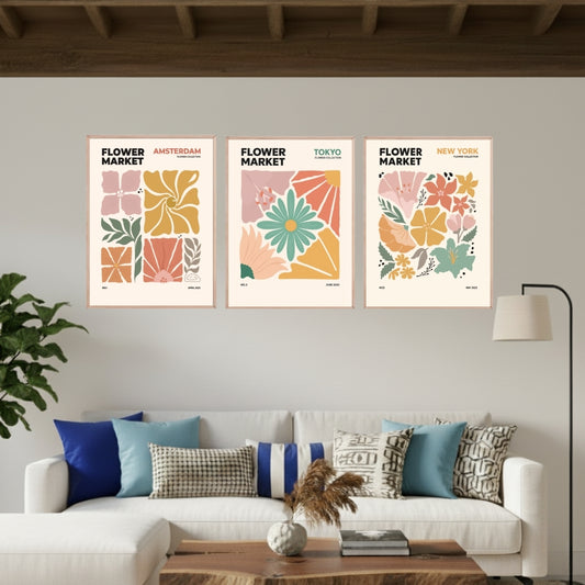 Set de 3 Flower Market Pastel