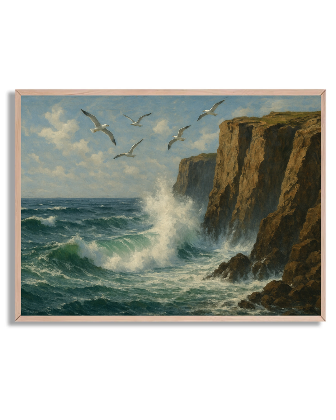 Acantilado y gaviotas