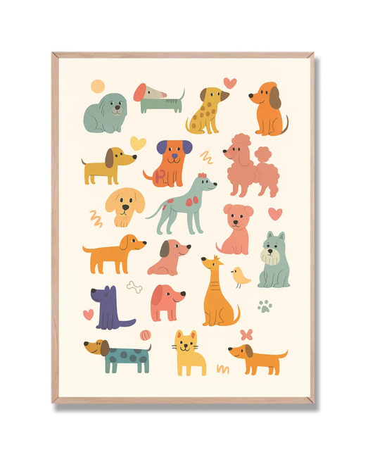 Perros coloridos y felices